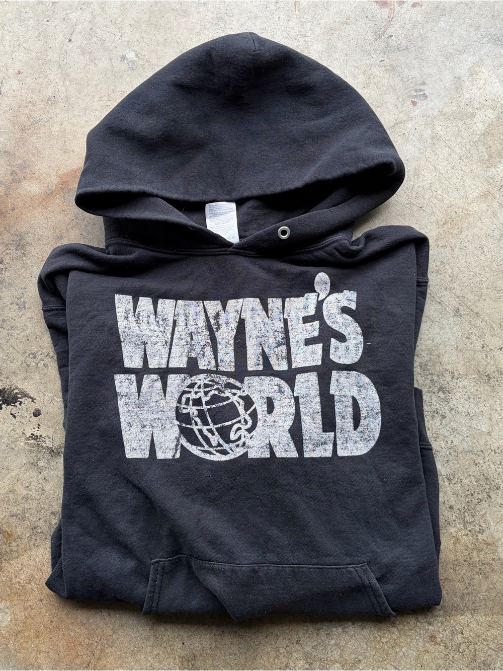 Vintage 90s Waynes World Hoodie Sweatshirt Logo Grunge Skater